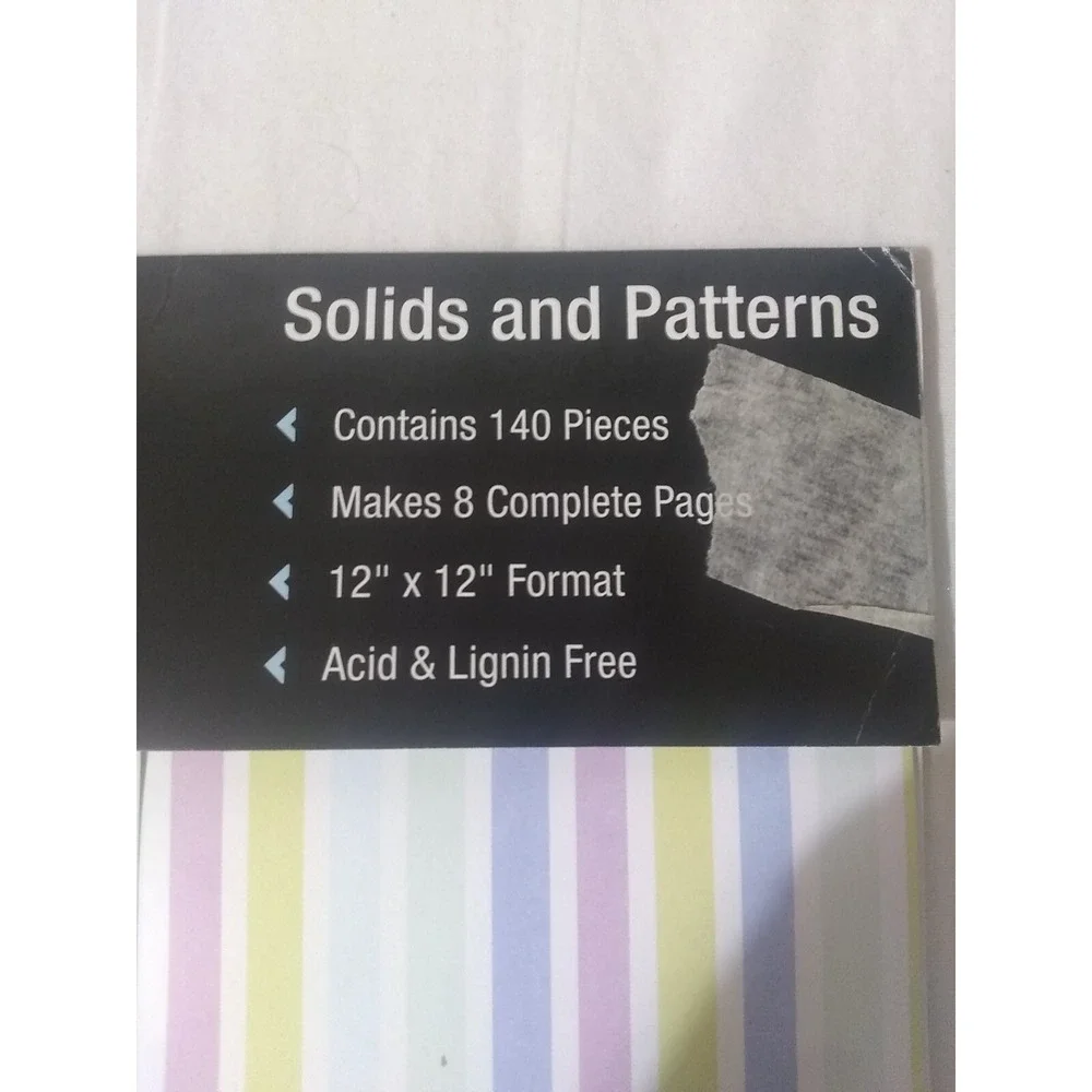 Scrapbook Kit Remember When 140 Pcs Green Blue Purple White 12x12‎ Paper READ